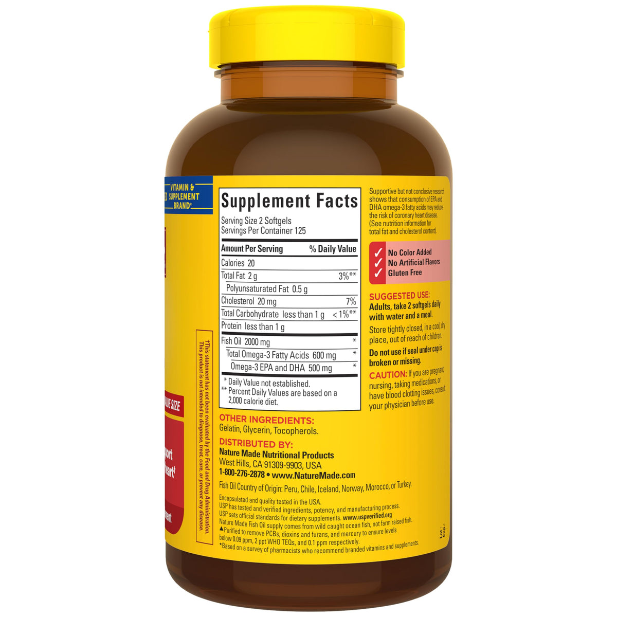Fish Oil Omega 3 Supplements 1000mg Softgels J895970