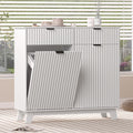 White 20 Gallon Double Tilt Out Laundry Hamper Cabinet with 2 Drawers M9041
