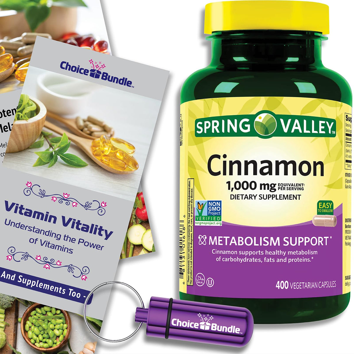 Cinnamon Supplement 1000mg 400 ct Vegetarian Capsules D13703
