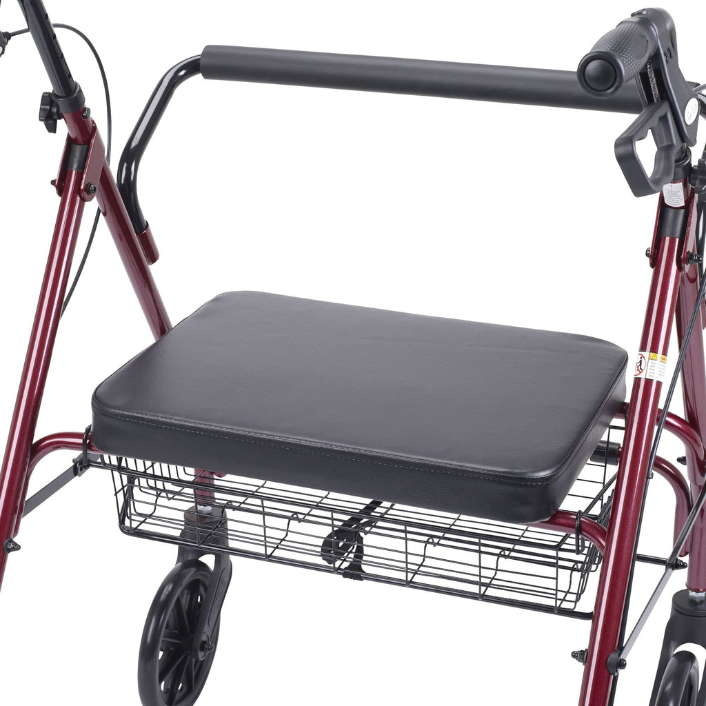 Foldable Bariatric Rollator Walker with Seat, Red M33053