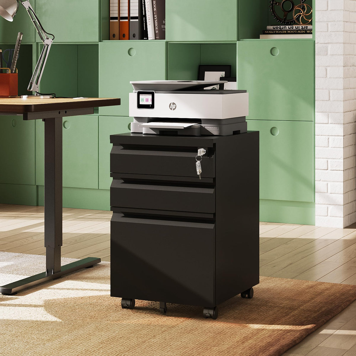 3 Drawer Mobile File Cabinet with Lock W14594