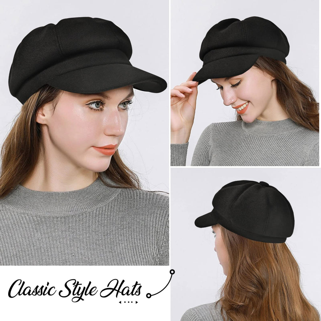 Wool Blend Newsboy Cap O2837