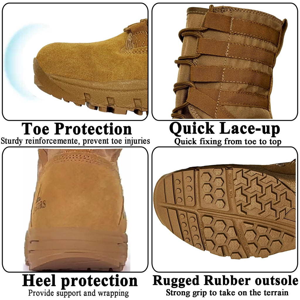 Suede Leather Lightweight Tactical Combat Boots V36592