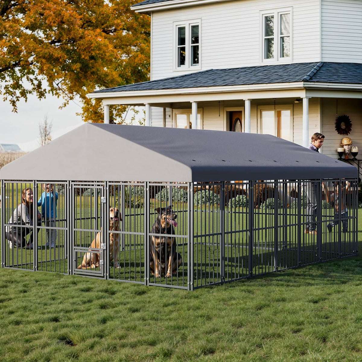 10x14FT Heavy Duty Large Dog Kennel Outdoor R512233