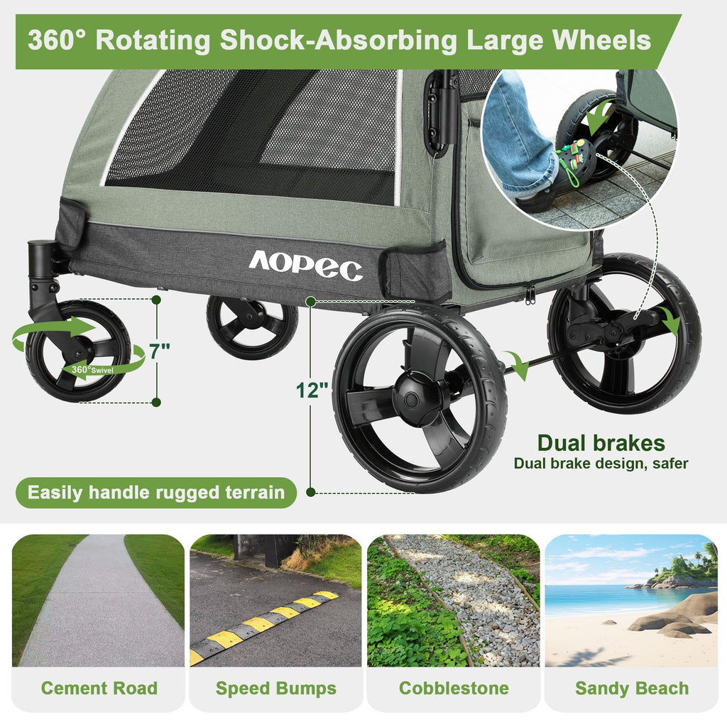 Green Dog Stroller 160 lbs Capacity T747