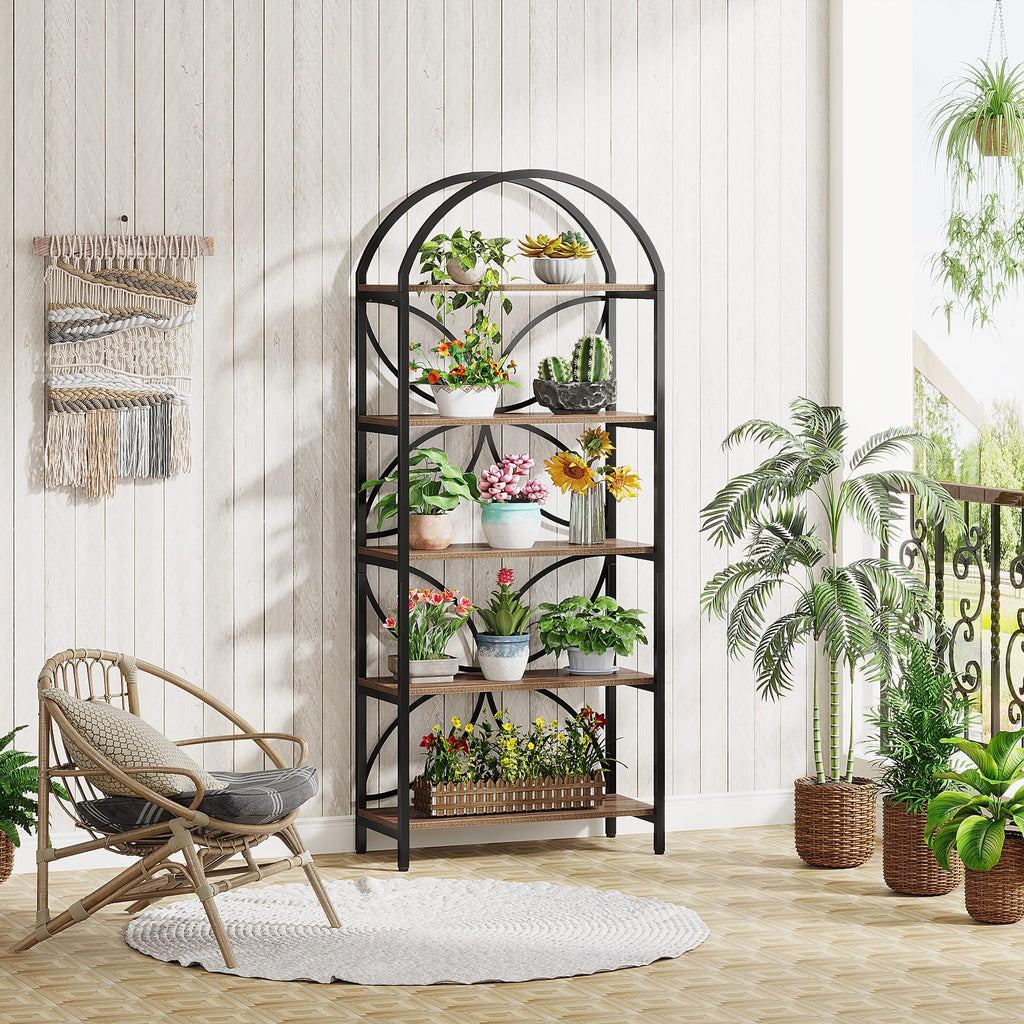 75 Inch Tall Arched 5-Tier Bookshelf U405100