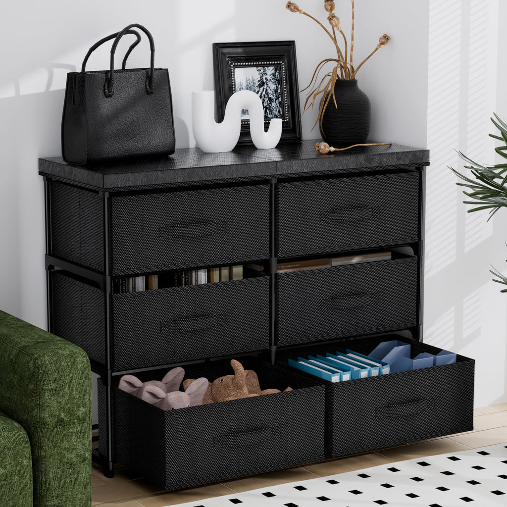 6 Drawer Fabric Dresser Storage Tower I1770