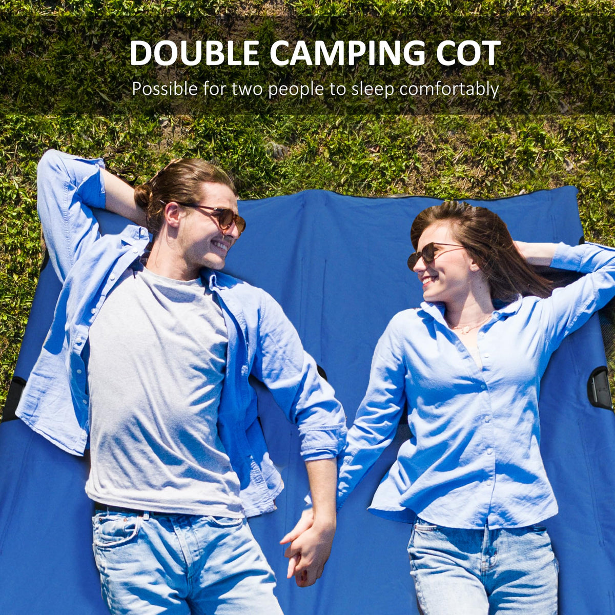 2 Person Folding Camping Cot with Carry Bag G32458