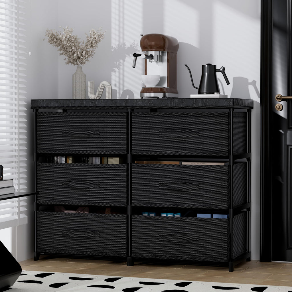 6 Drawer Fabric Dresser Storage Tower I1770
