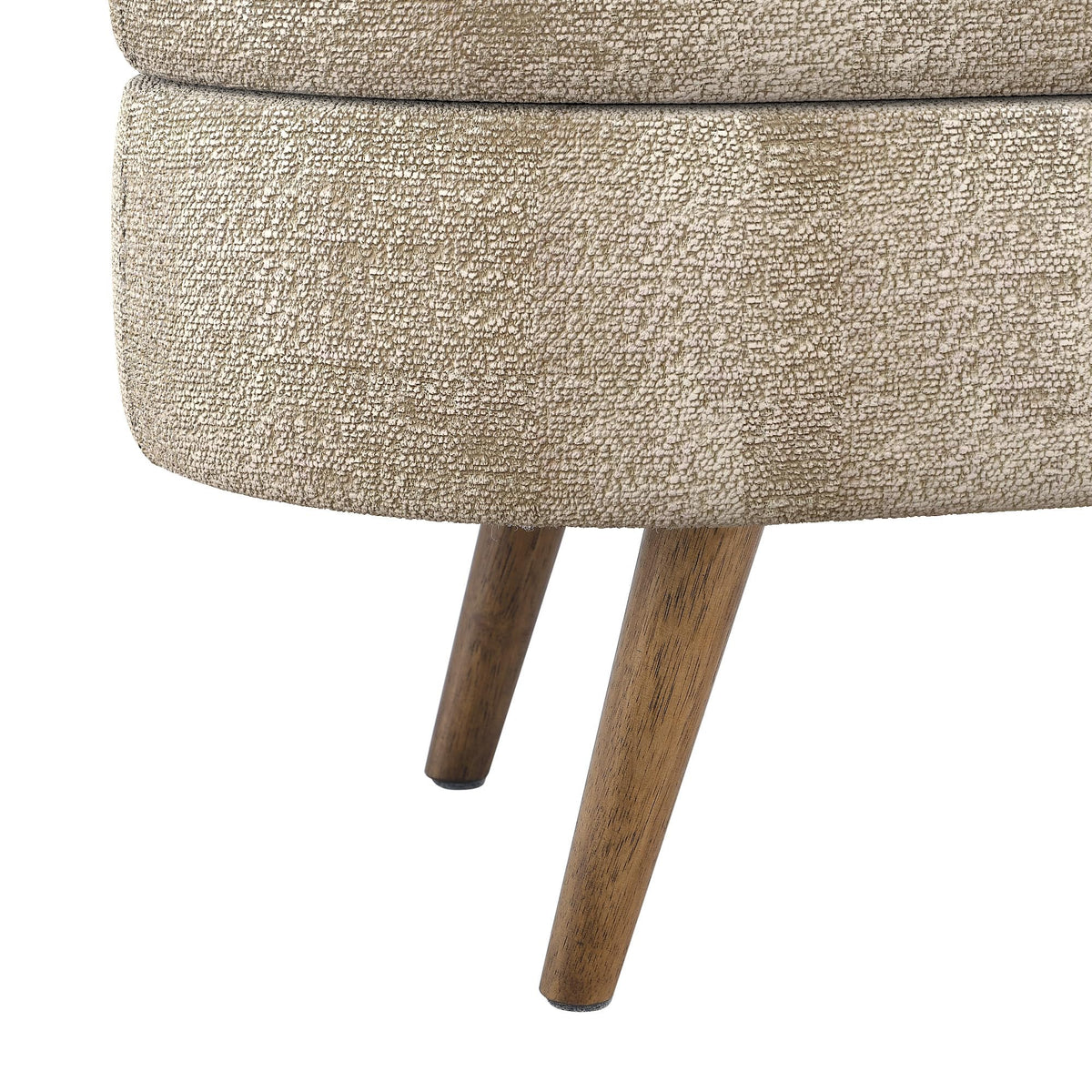 Oval Storage Bench with Rubber Wood Legs, Gray M22676