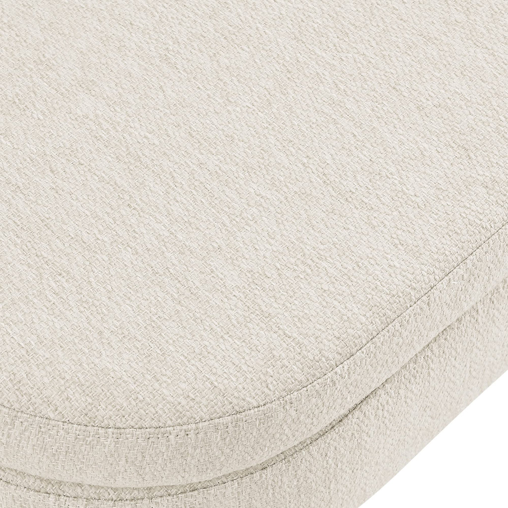 Beige Oval Storage Bench with Rubber Wood Legs K950
