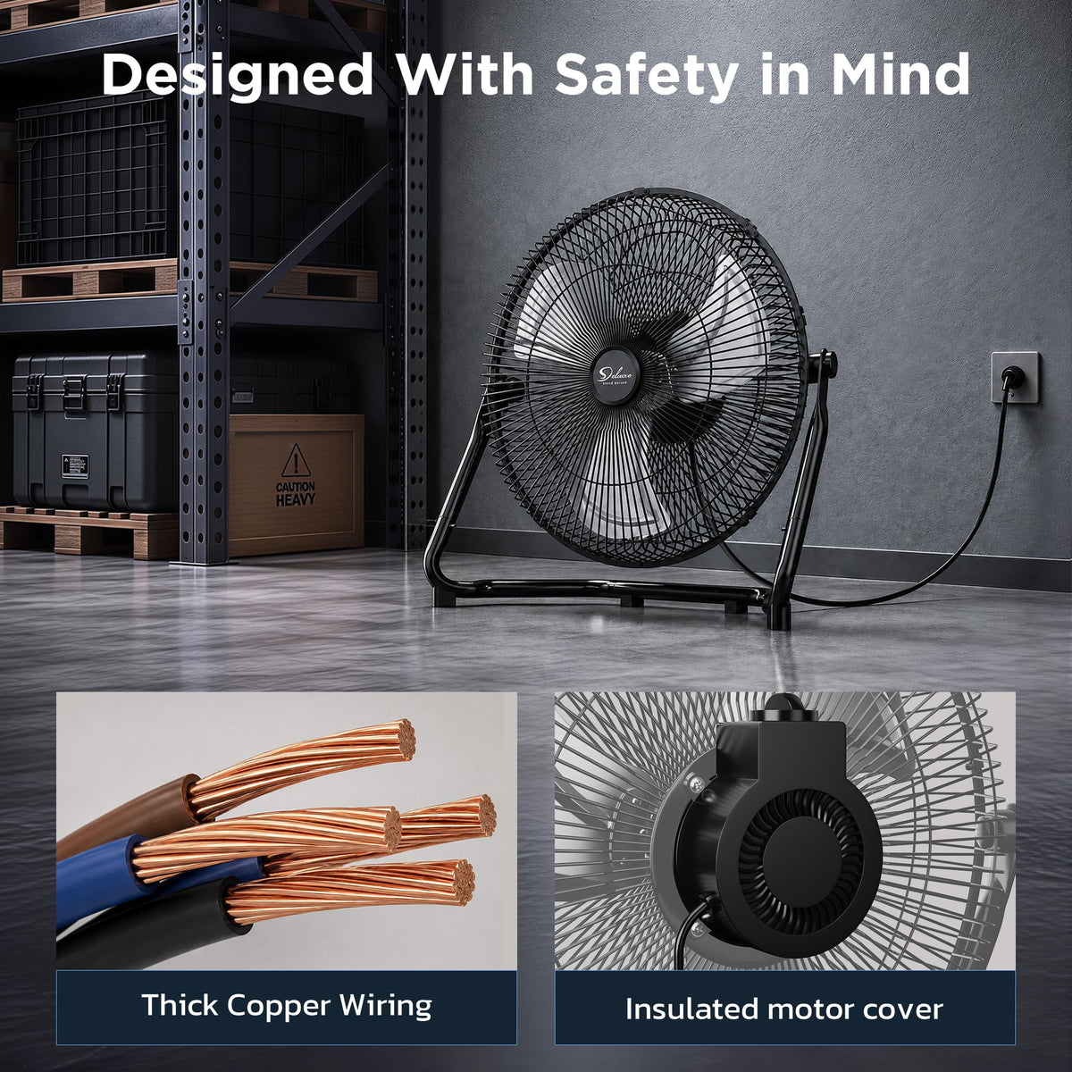 20-Inch 3-Speed High Velocity Industrial Floor Fan K1995