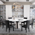 Set of 6 Black Faux Leather Upholstered Dining Chairs with Wood Legs Y805351