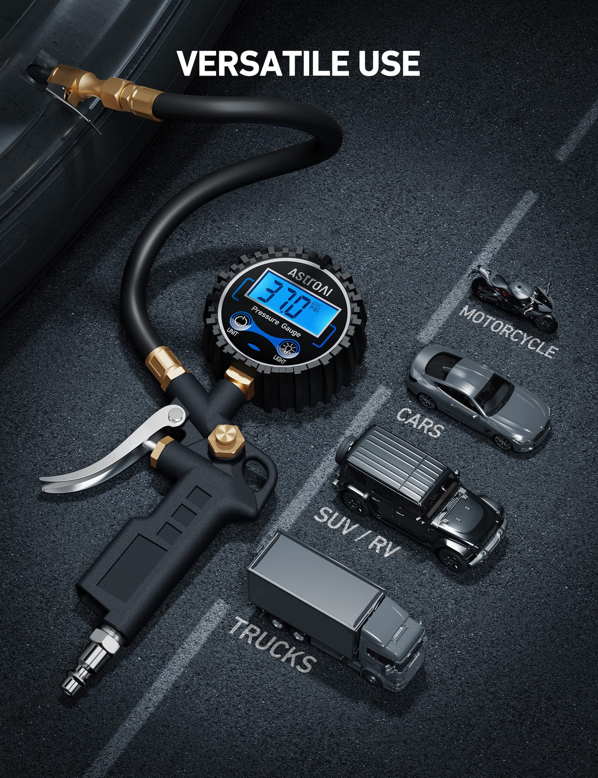 Digital Tire Pressure Gauge with Inflator 3-250 PSI U78226