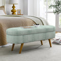 Oval Storage Bench with Rubber Wood Legs I872